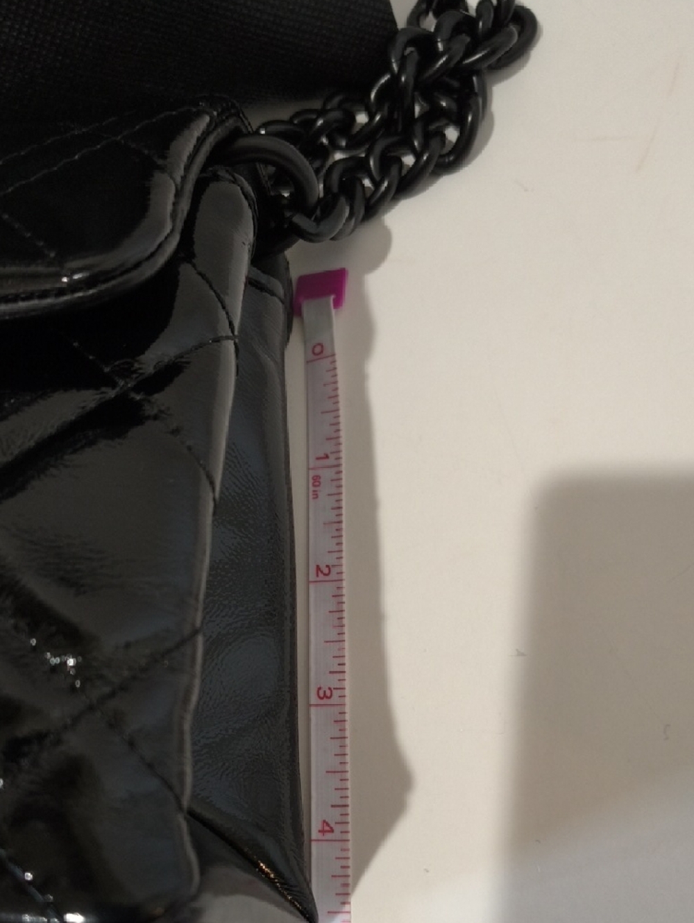 Kurt Geiger Black Quilted Patent Shoulder Bag with Chain And Crossbody Strap - Picture 15 of 17